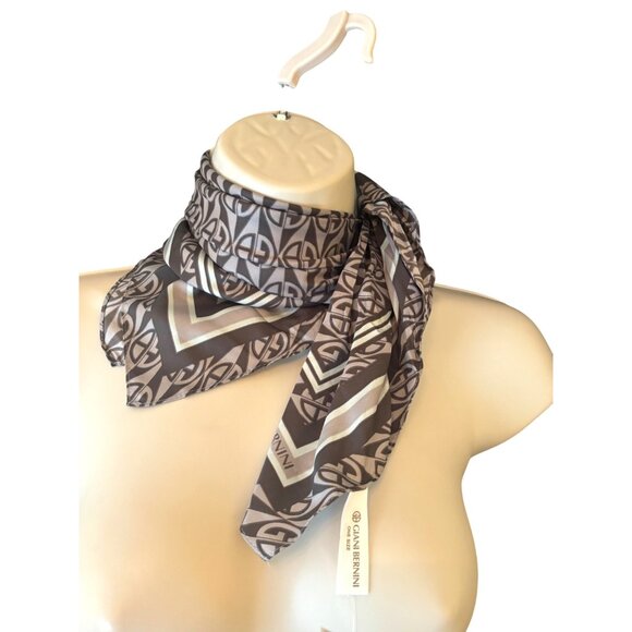 Giani Bernini Logo Diamond Printed Bandana Scarf, Gray, 24" x 24" - Picture 8 of 12